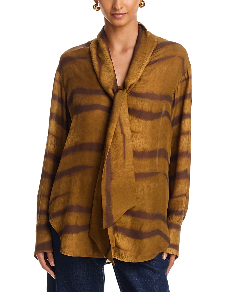 Frame The Silk Oversized Tie Shirt