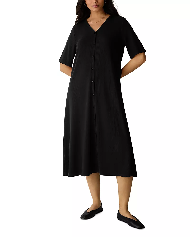 Eileen Fisher V Neck Midi Dress