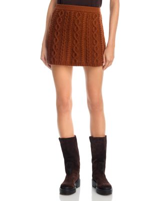 Cashmere Wool Cable Mini Skirt