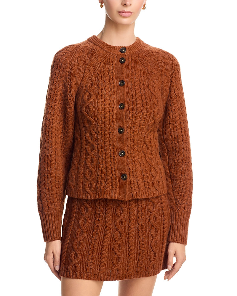 Guest in Residence Cashmere Wool Cable Sculpted Cardigan