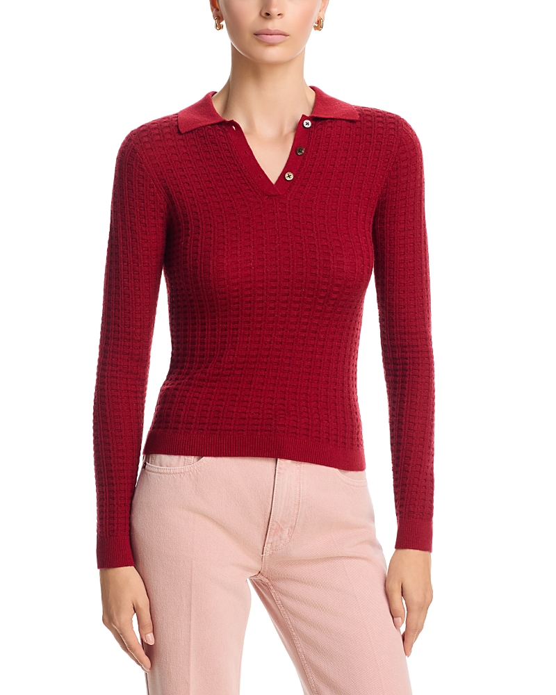 Guest in Residence Cashmere Shrunken Waffle Polo