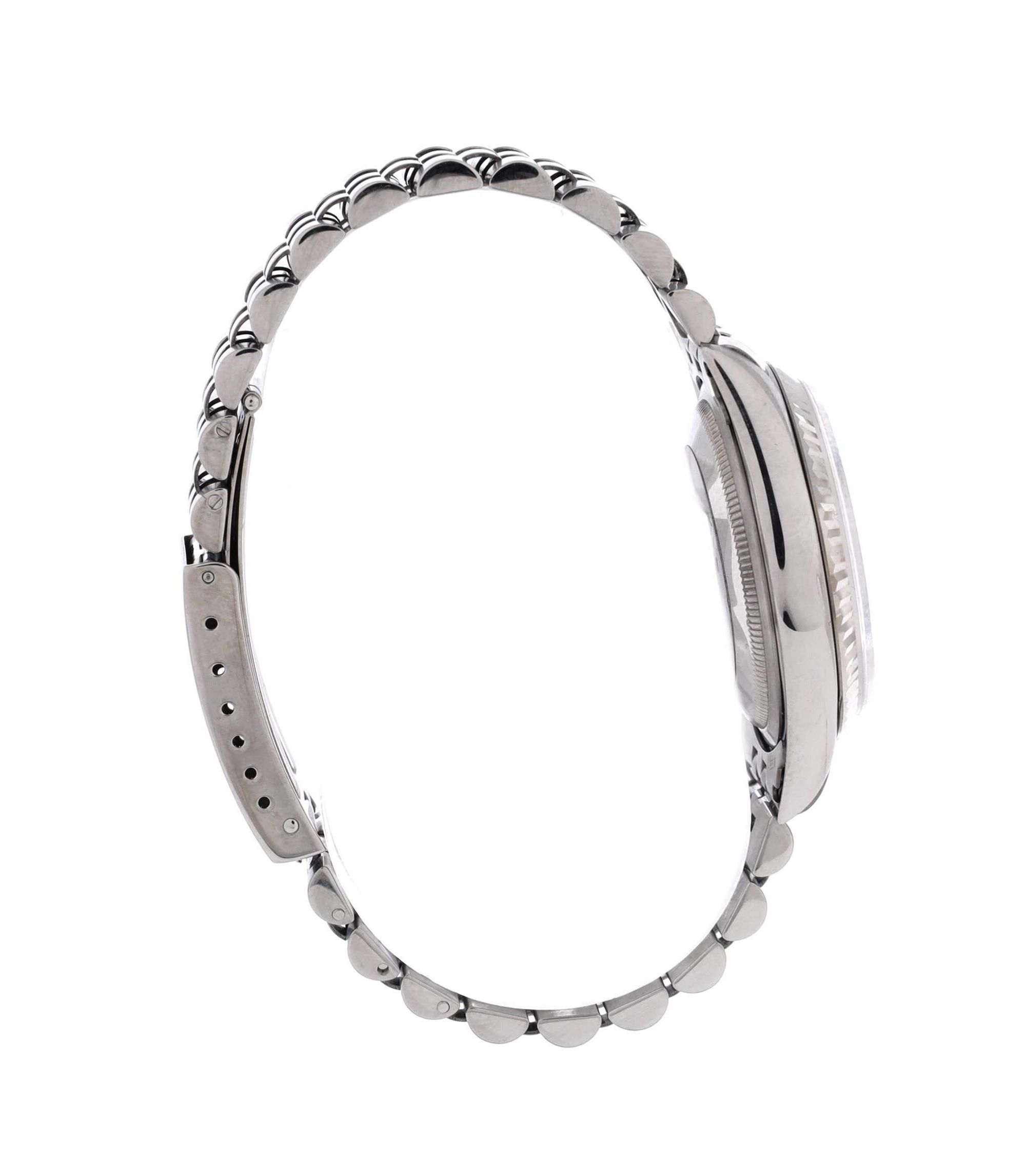 Oyster Perpetual Datejust Automatic Watch in Stainless Steel and White Gold with Diamond Markers 36mm — Image 4