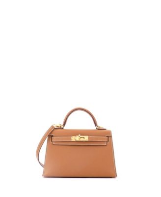 Kelly 20 Handbag Brown Epsom with Gold Hardware