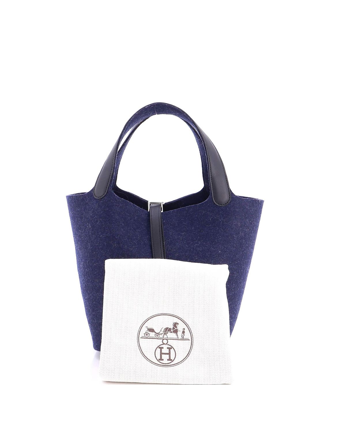 Pre-Owned HERMES Mm Picotin Lock Bag Felt with Leather
