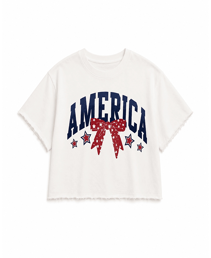 Prince Peter Collection Girls' America Bow Crop Top - Big Kid