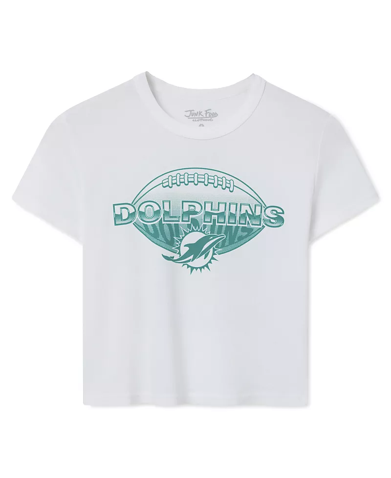 Junk Food Clothing Women's Miami Dolphins Repeat Baby Tee
