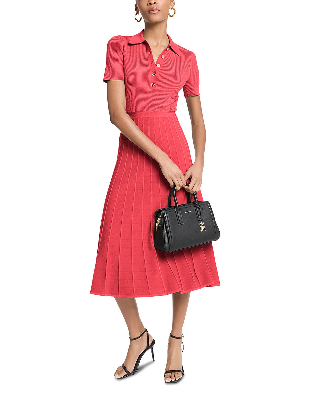 Michael Kors Fit & Flare Polo Midi Dress