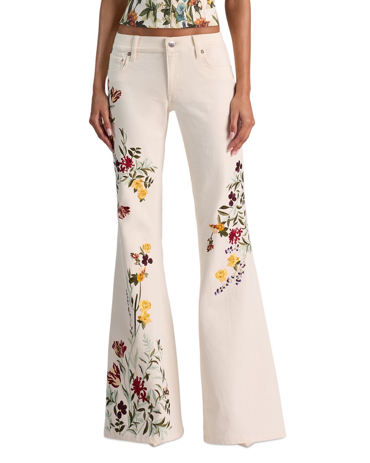 Emryn Low Rise Flare Jeans in Vanilla Multi