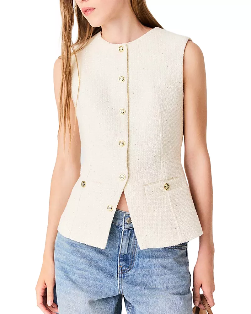 Maje Tweed Waistcoat