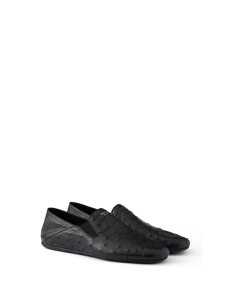 Prada Men's Ostrich Leather Loafers