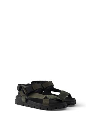 Men's Suede and Woven Tape Sporty Sandals