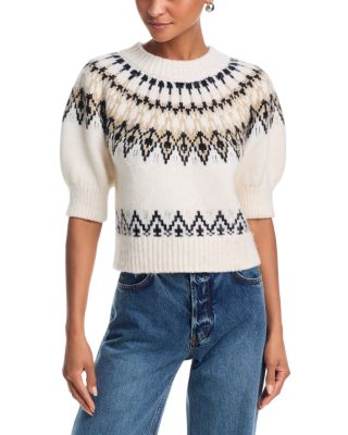 Short Sleeve Fair Isle Crewneck Sweater - Exclusive