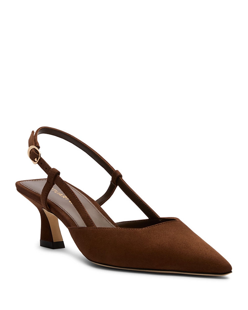 Stuart Weitzman Women's Vinnie 50 Slingback Suede Pumps