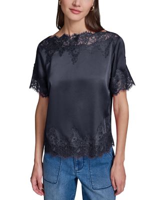 Silky Lace Trim Top