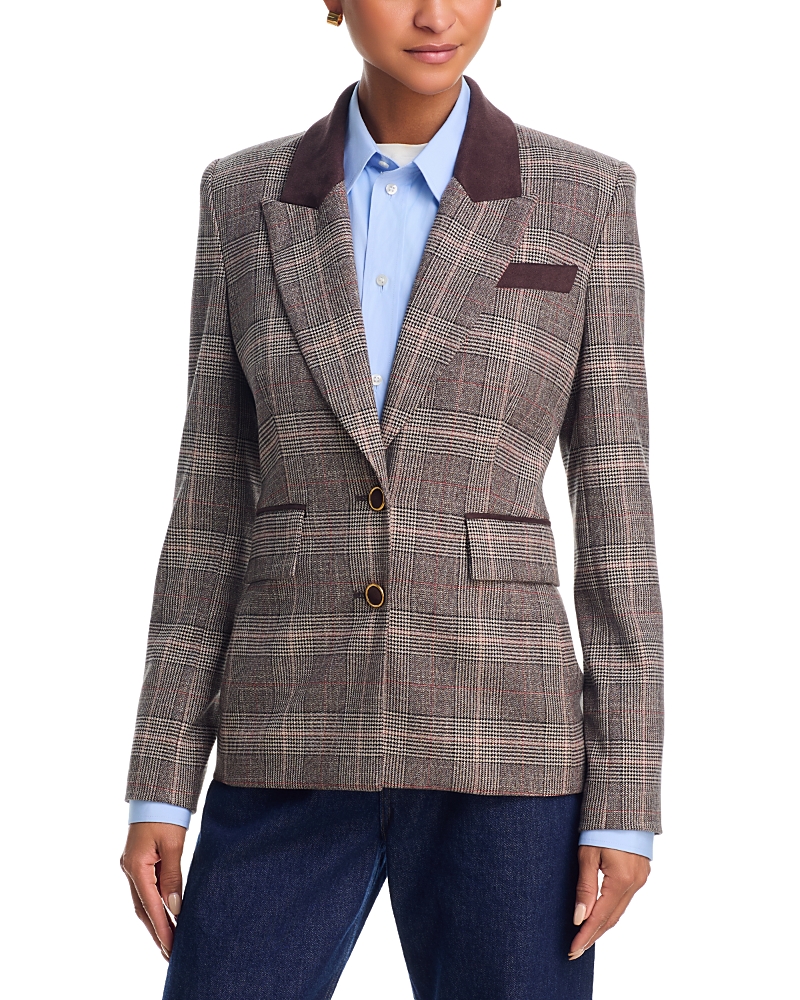 Generation Love Rosella Faux Suede Glen Plaid Suiting Blazer