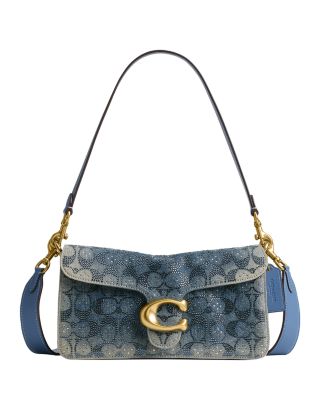 COACH Tabby 26 Crystal Logo Denim Shoulder Bag | Bloomingdale's