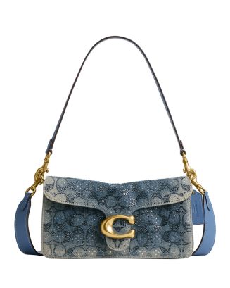 バッグ COACH Signature Denim Croc Embossed 2way COACH Tabby 26 Crystal Logo Denim Shoulder Bag | Bloomingdale's