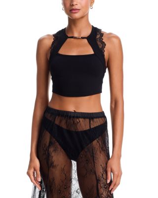 Kane Lace Trim Cropped Tank Top