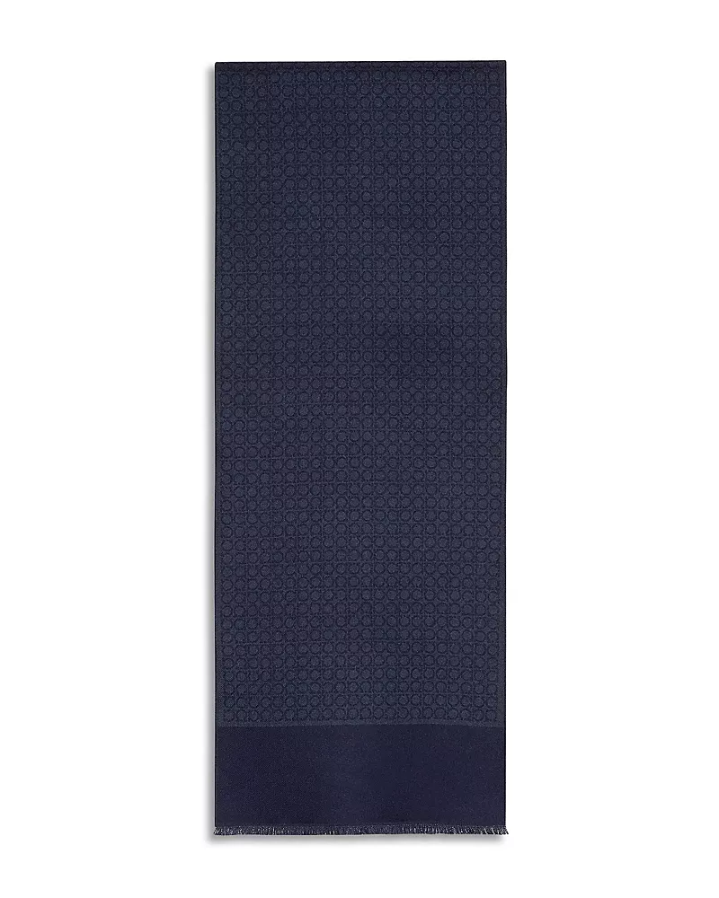 Ferragamo Gancini Logo Wool Scarf