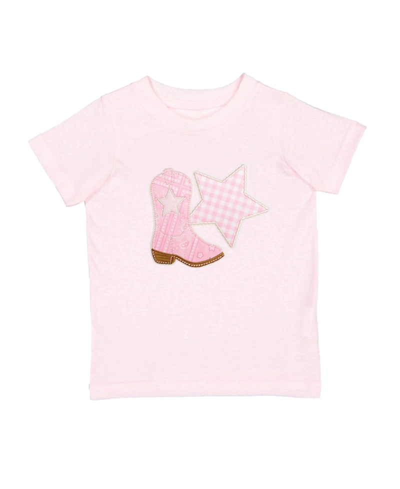 Sweet Wink Girls' Bandana Cowgirl Patch Western Short Sleeve T-Shirt - Big Kid