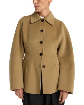 Double Faced Sculptural Wool Blend Jacket