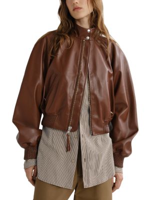 Nova Faux Leather Bomber Jacket