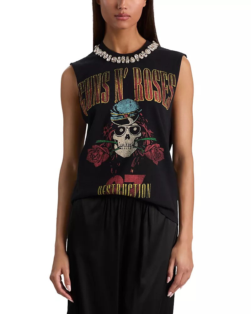 Alice and Olivia Micah Embellished Muscle Tee