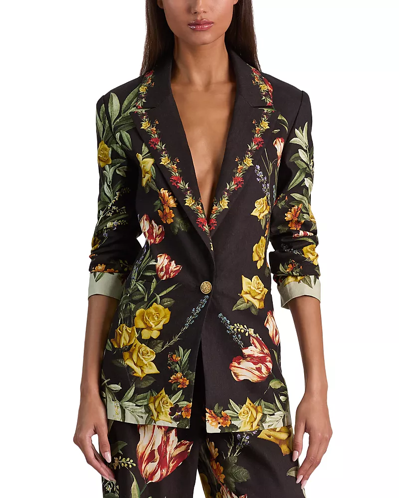 Alice and Olivia Denny Slim Notched Lapel Blazer