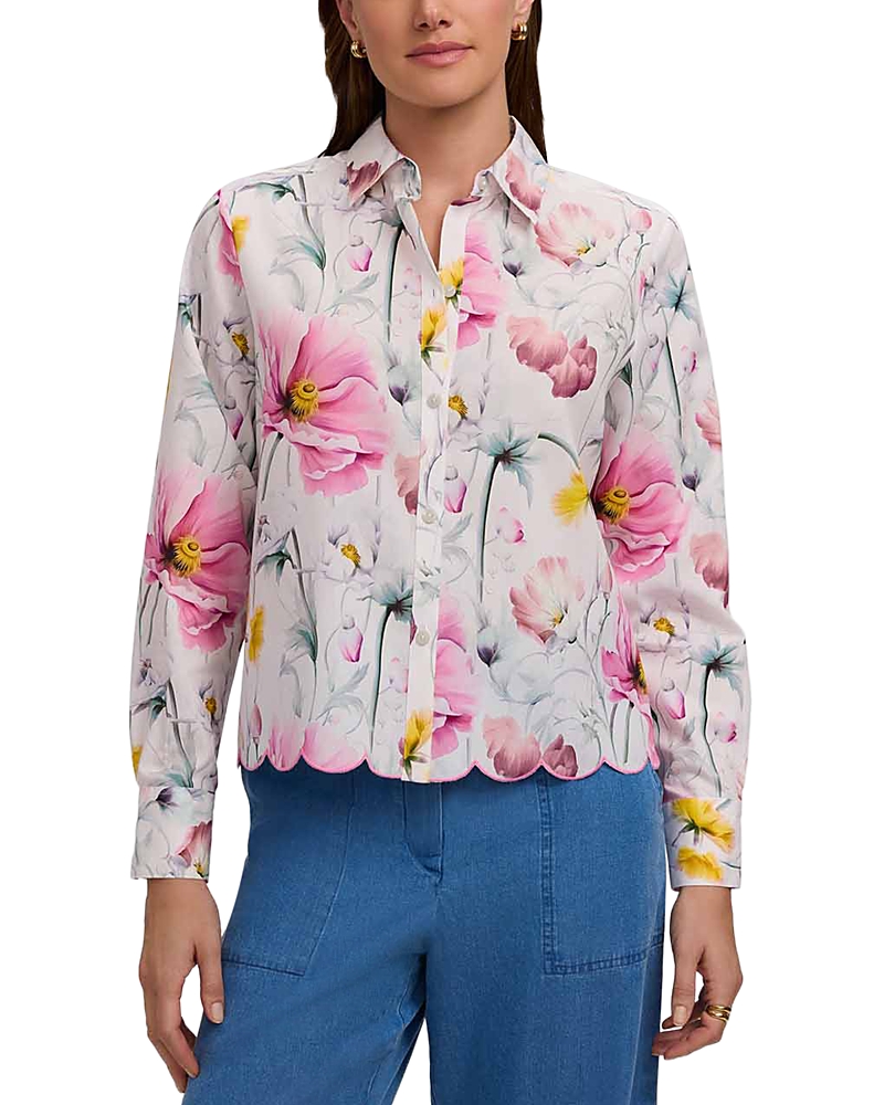Foxcroft Scarlett Scalloped Hem Shirt