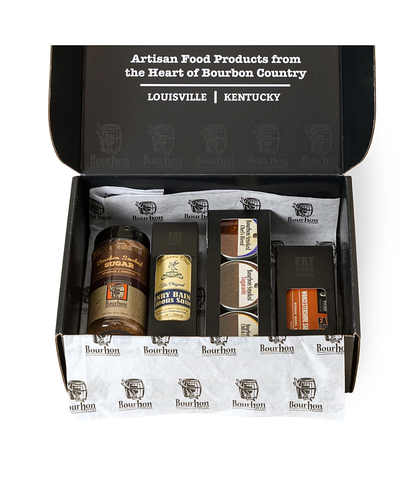 Uncommon Goods Bourbon Grilling Gift Box By Bourbon Barrel Foods In Black