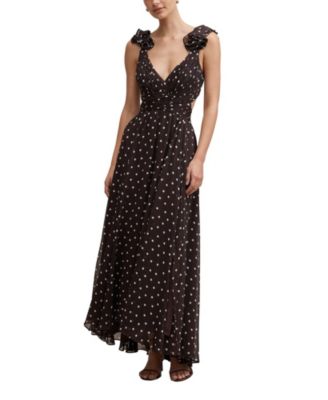  Women's Selena Ruffle Shoulder Maxi Dress