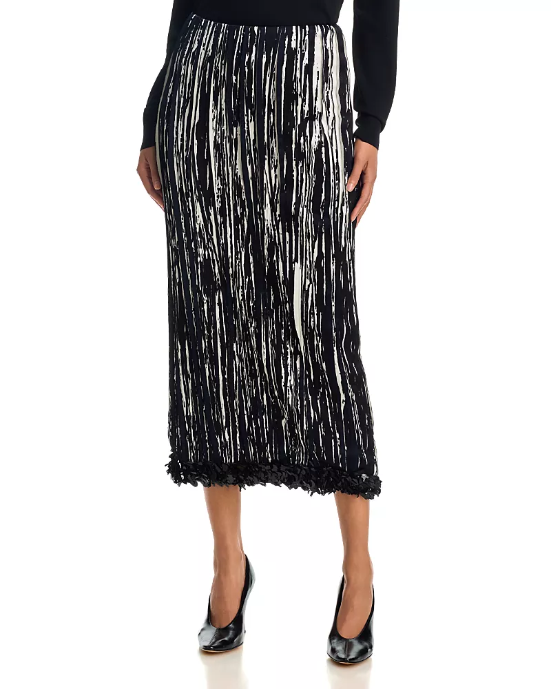 Brandon Maxwell Sinclair Pleated Pencil Skirt