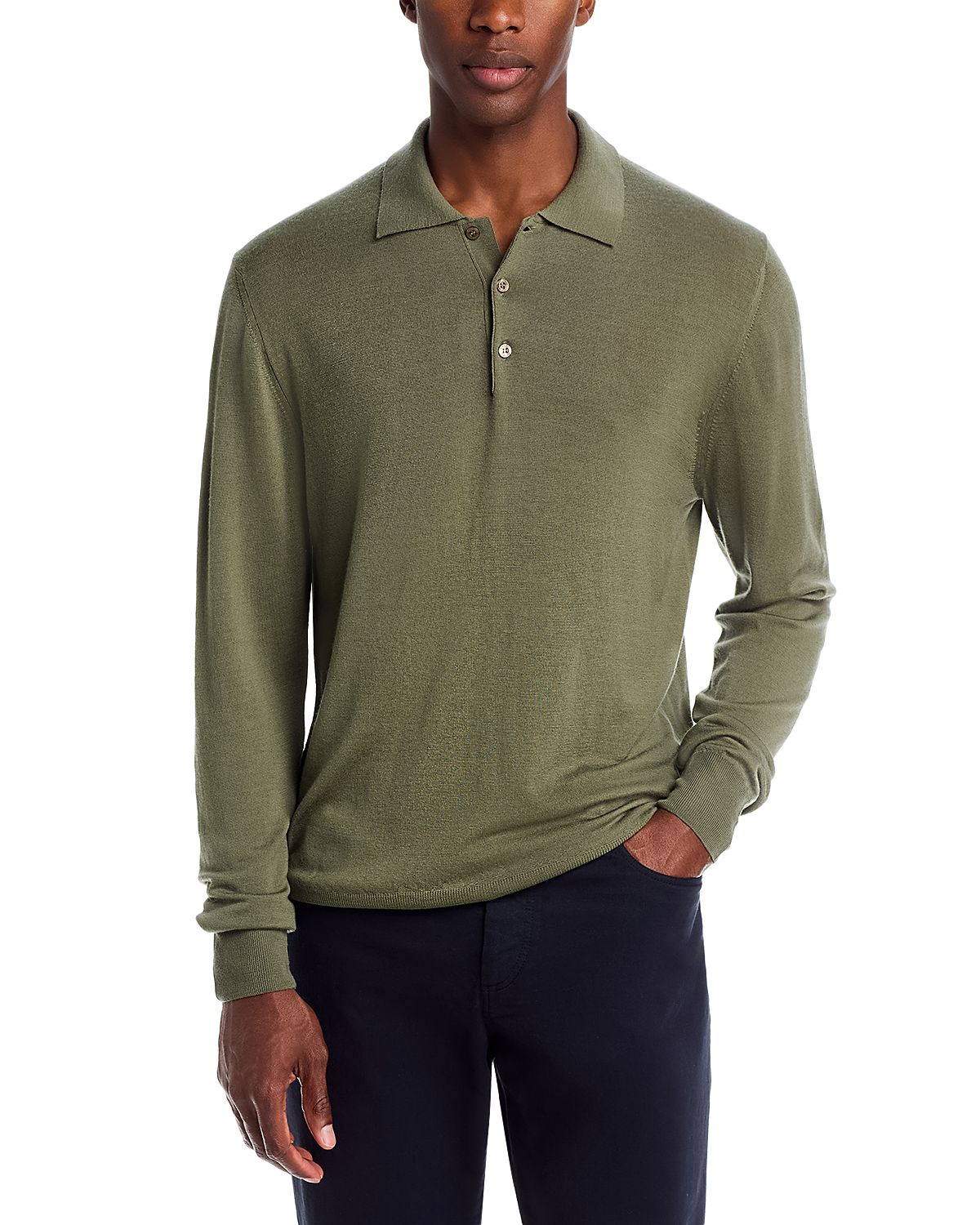 Canali Merino Knit Polo Sweater