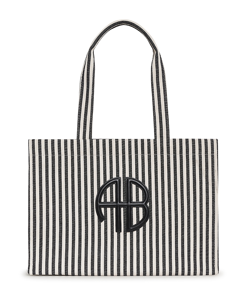 Anine Bing Lara Striped Canvas Tote