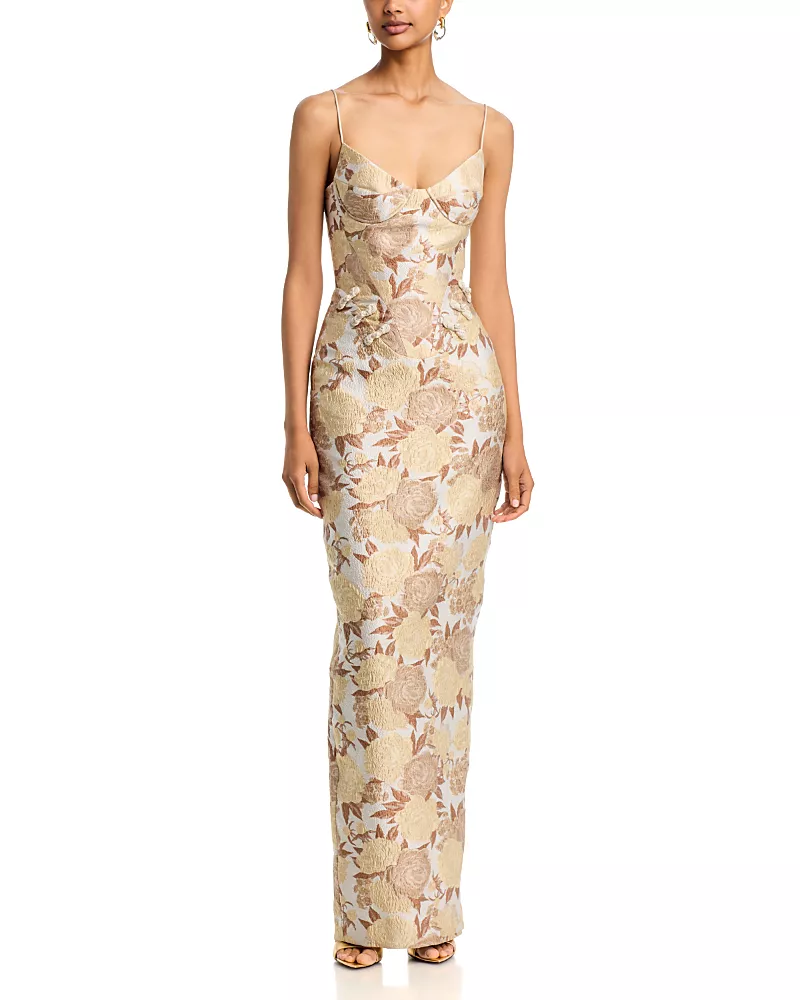Sau Lee Veda Brocade Dress