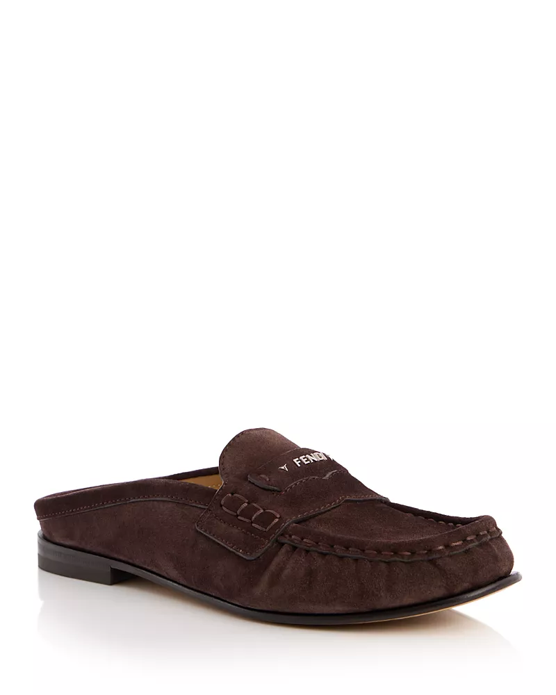 Fendi Women's Scrunch Penny Loafer Mules