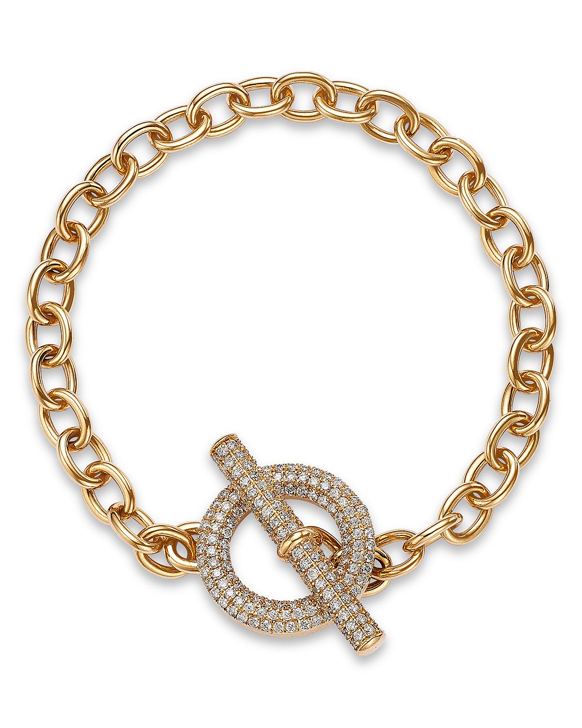 Bloomingdale's Fine Collection Diamond Oval Chain Link Bracelet