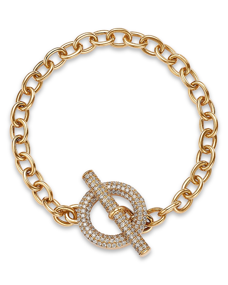 Bloomingdale's Fine Collection Diamond Oval Chain Link Bracelet in 14K Yellow Gold, 1.33 tcw