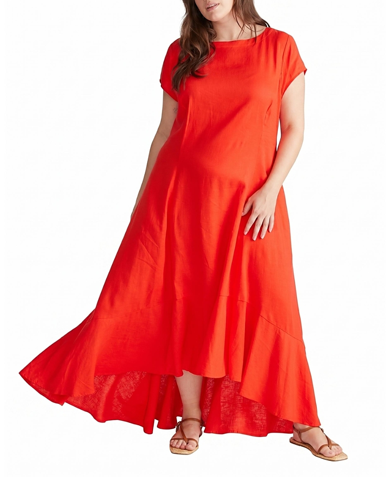 Universal Standard Women's Plus Sunset Linen Flounce Dress