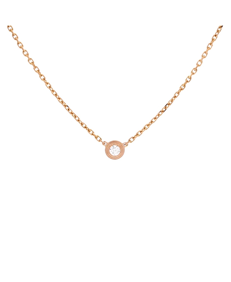Pre-Owned Cartier Xs Cartier D'Amour Pendant Necklace 18K Rose Gold with Diamond, 16