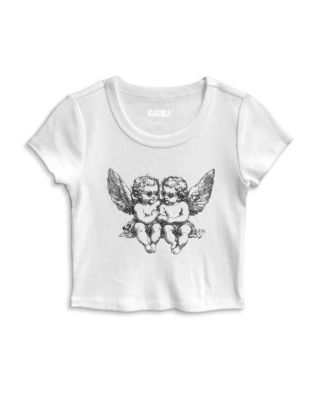Girls' Applique Bow Baby Tee - Big Kid