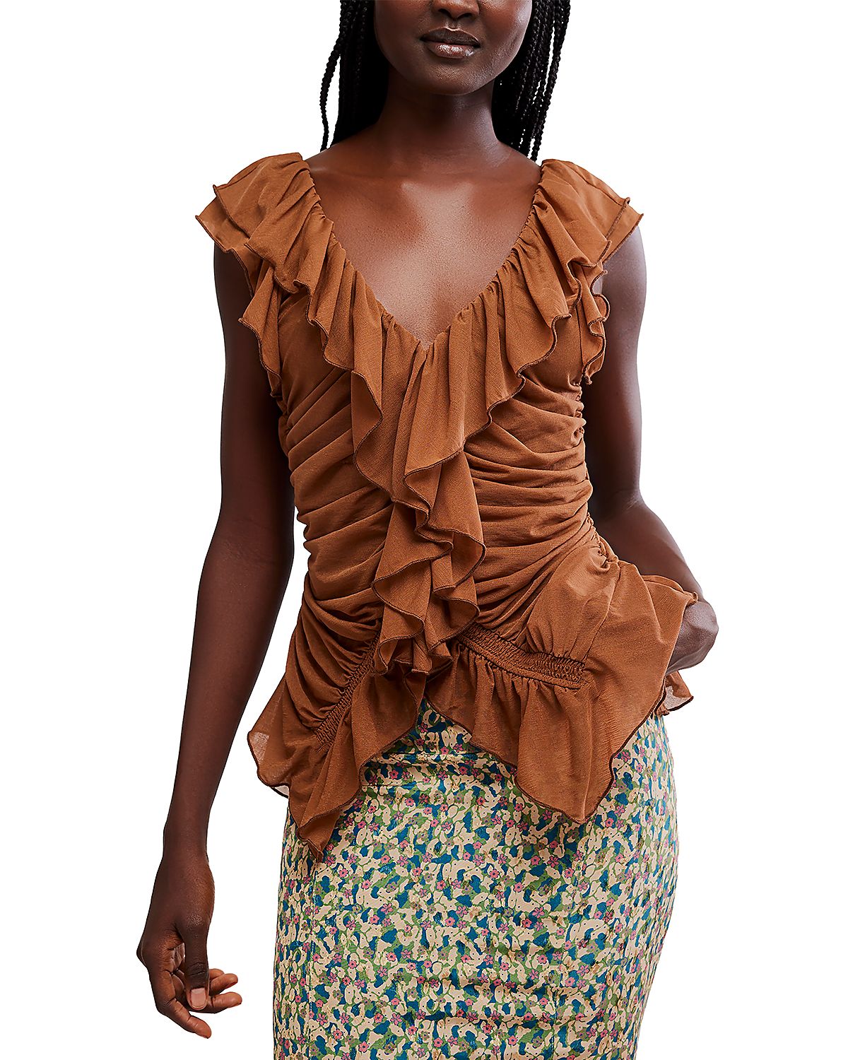 Free People Blythe Ruffle Front Vest