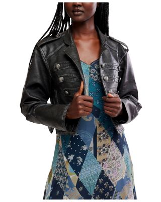 Ryland Faux Leather Band Jacket