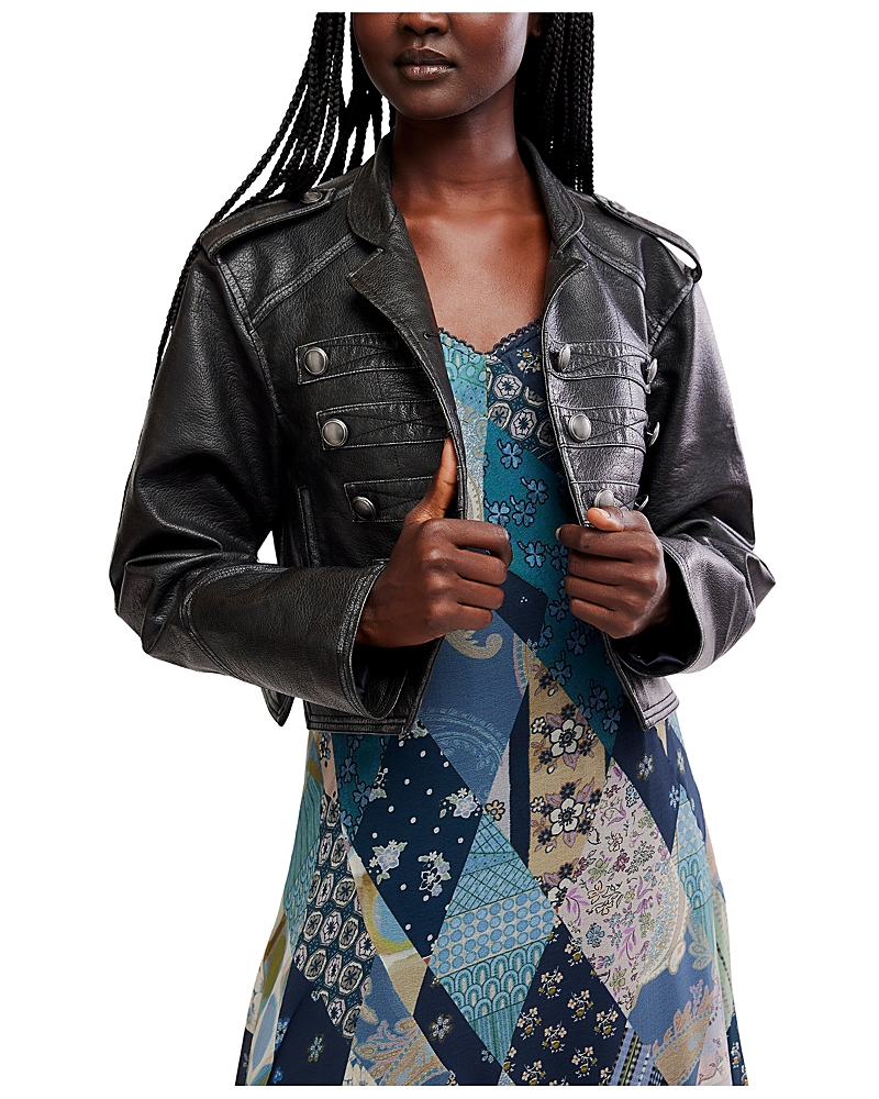 Free People Ryland Faux Leather Band Jacket
