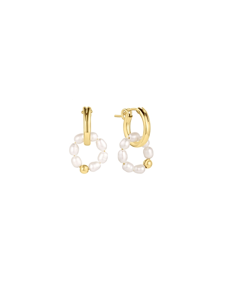 Set & Stones Pearl Halo Hoops
