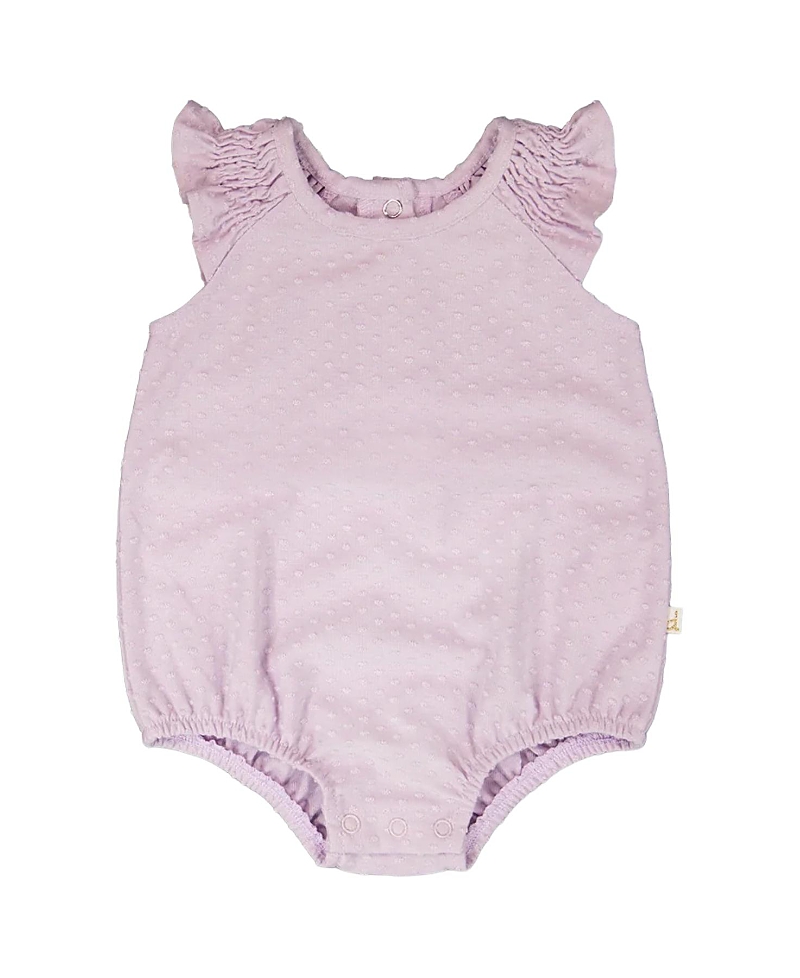 Deux par Deux Girls' Jersey Flutter Sleeves Romper - Baby