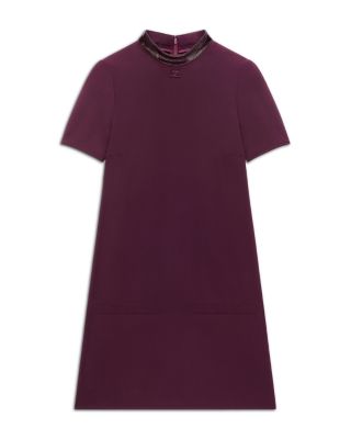 Vinyl Collar A Line Mini Dress