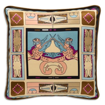 Zeugma Mosaic Printed Silk Throw Pillow