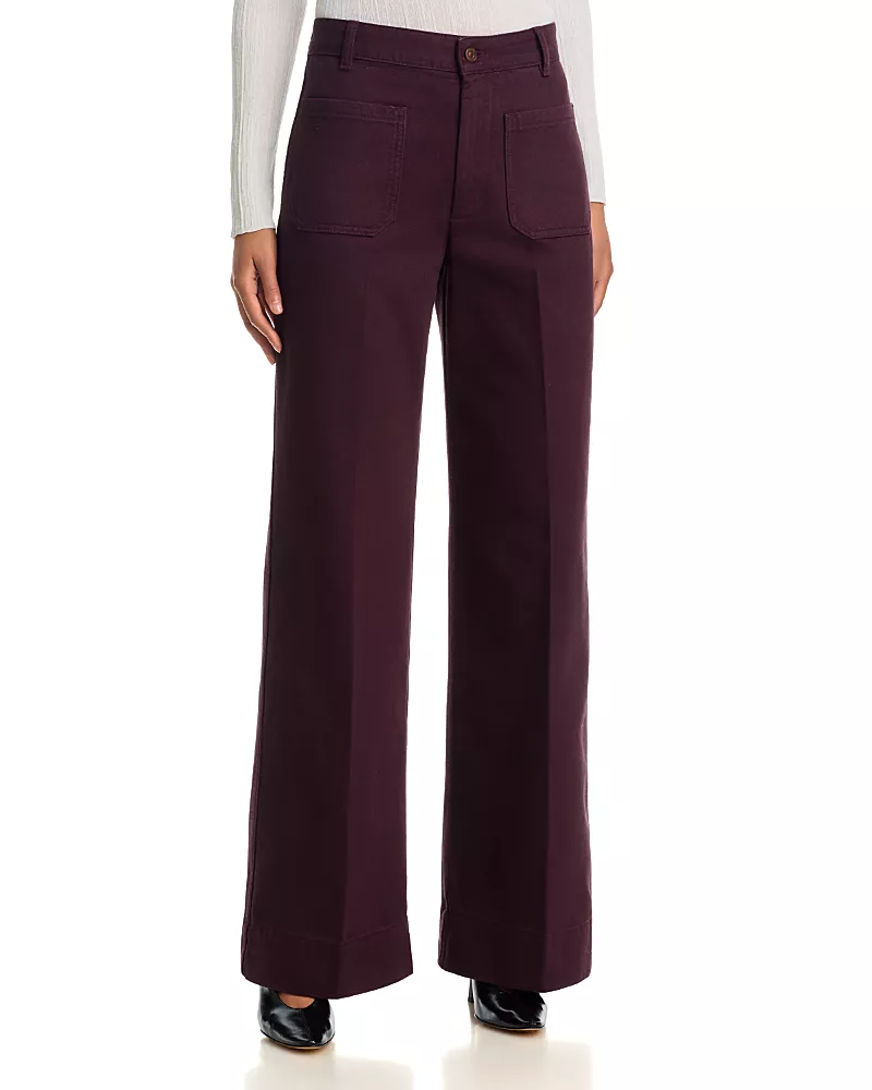 Victoria Beckham Alina Wide Leg Jeans in Acai