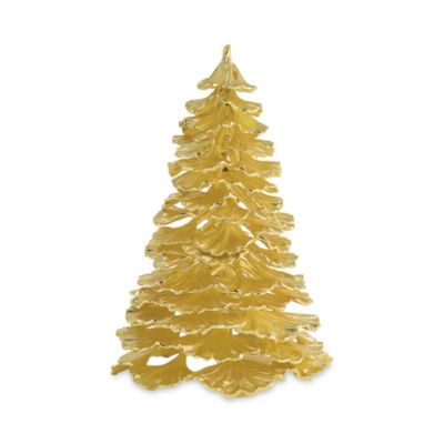Ginkgo Gold Christmas Tree Figurine 13.5"